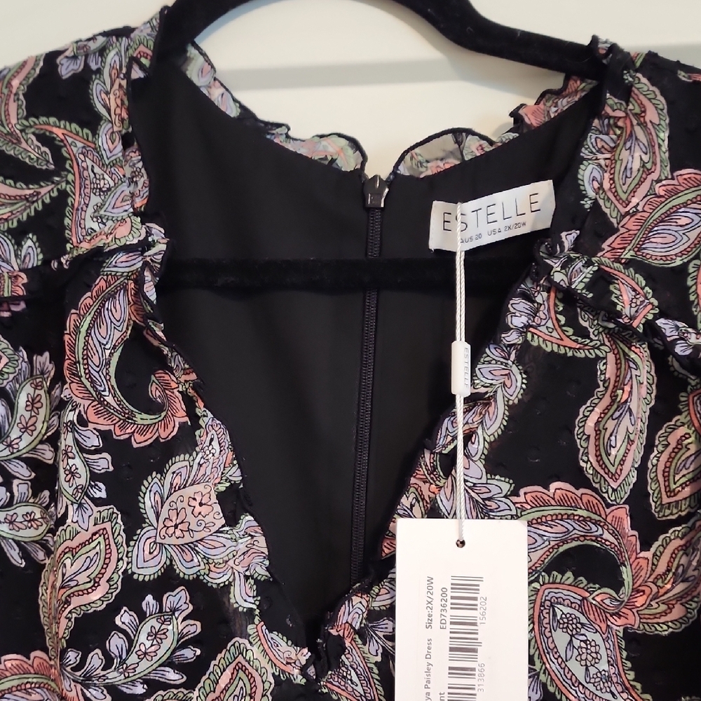 NWT Bloomingdale's Black Paisley Dress